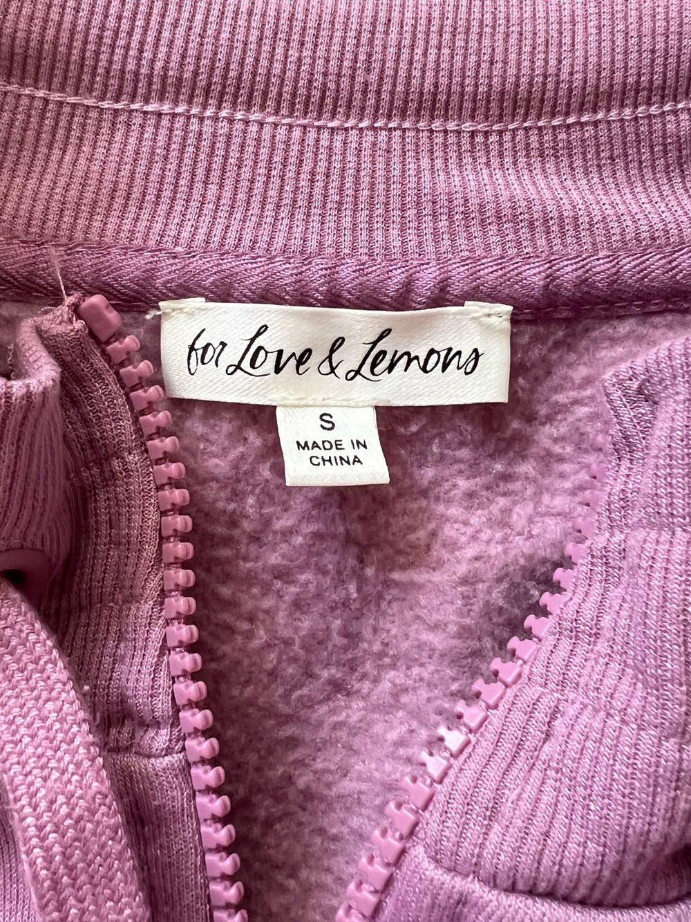 For Love & Lemons Dusty Pink Zip Hoodie - Picture 4 of 7